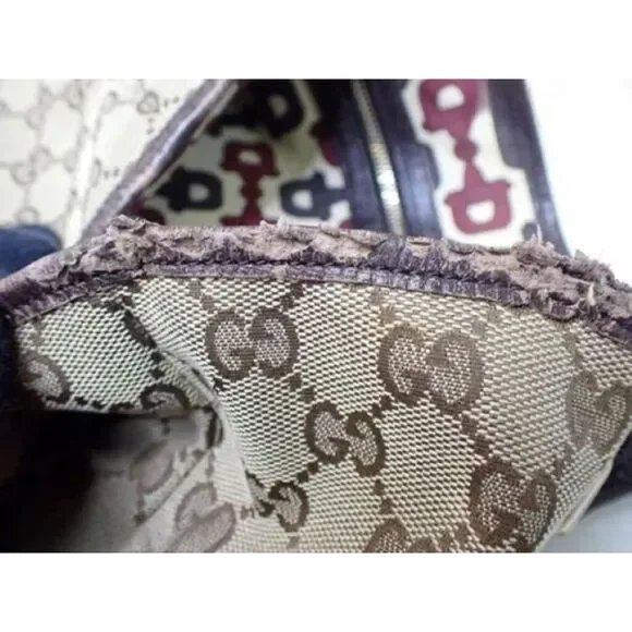 Gucci GG Canvas Handbag with Leather Handles and Trim - Picture 3 of 9
